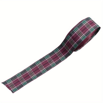 Christmas Plaid Polyester Ribbon