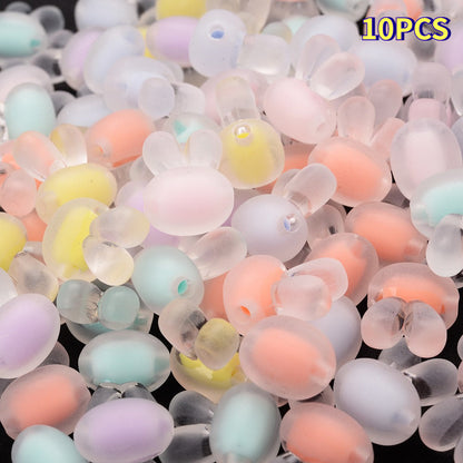 Colored Rabbit Head Acrylic Spacer Beads