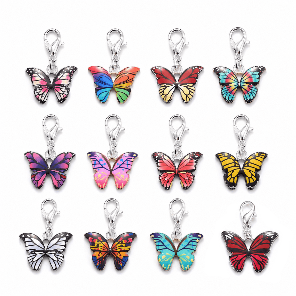 Butterfly Pendant Lobster Keychain Set