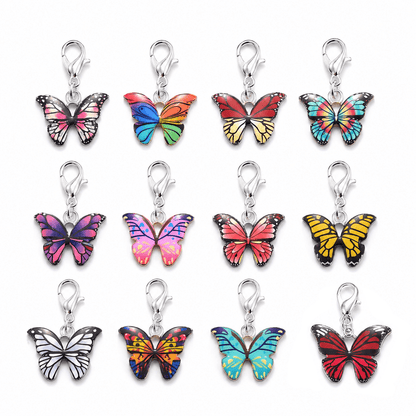 Butterfly Pendant Lobster Keychain Set