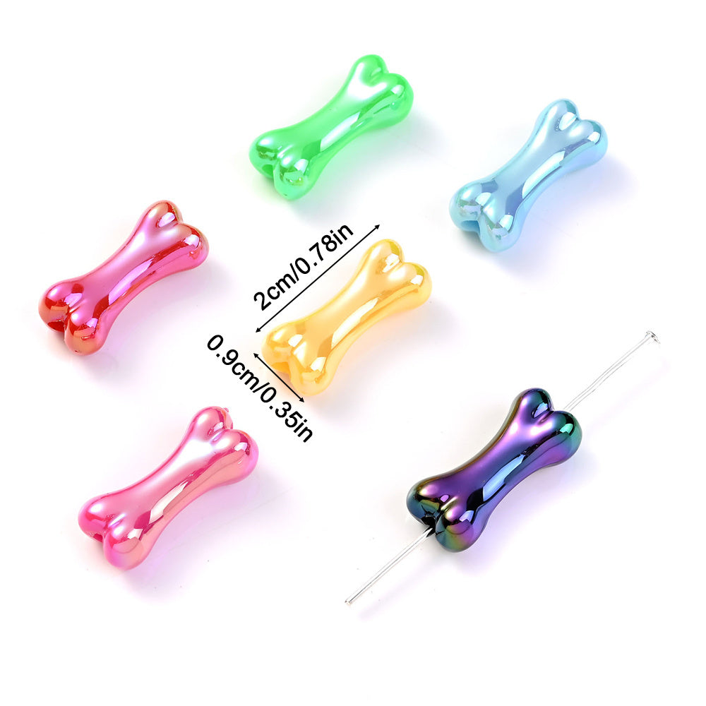 Colorful UV-Plated Bone-Shaped Acrylic Spacer Beads