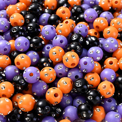 1000PCS 8mm Halloween Rhinestone Acrylic Bead Set
