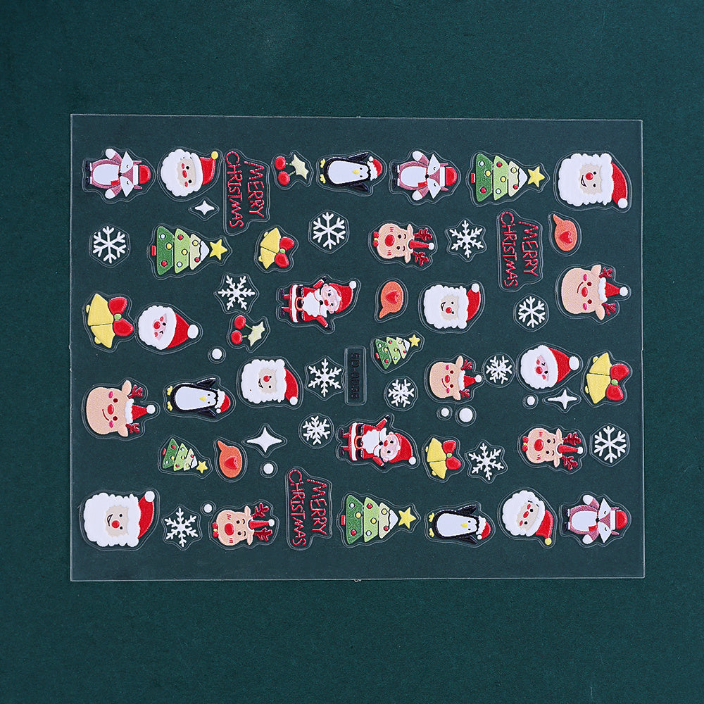 Christmas 5D Relief Nail Art Stickers