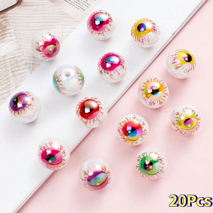 5/10/20PCS 16mm Evil Eye AB-Plated Acrylic Bead Set