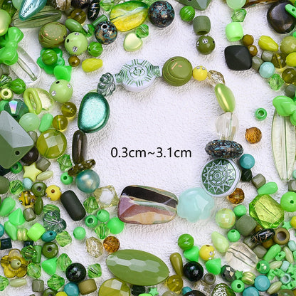 Mixed Light Green Irregular Acrylic Beads
