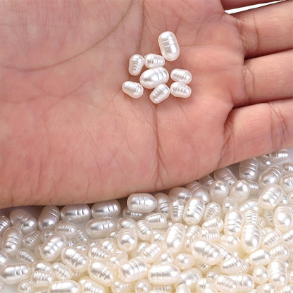 100/200PCS White Oval Acrylic Spacer Bead Set