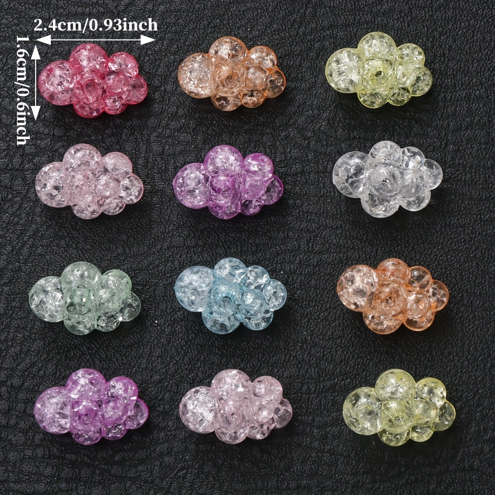 10PCS 16×24mm Cracked Cloud Acrylic Bead Set