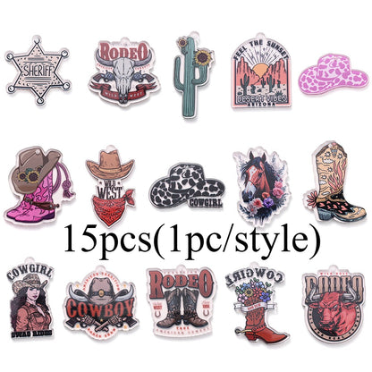 Cowboy Series Acrylic Charms