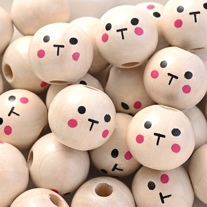 10PCS 20mm Animal-Themed Wooden Bead Set