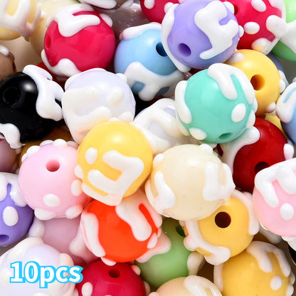 Candy Hand Painted Acrylic Beads