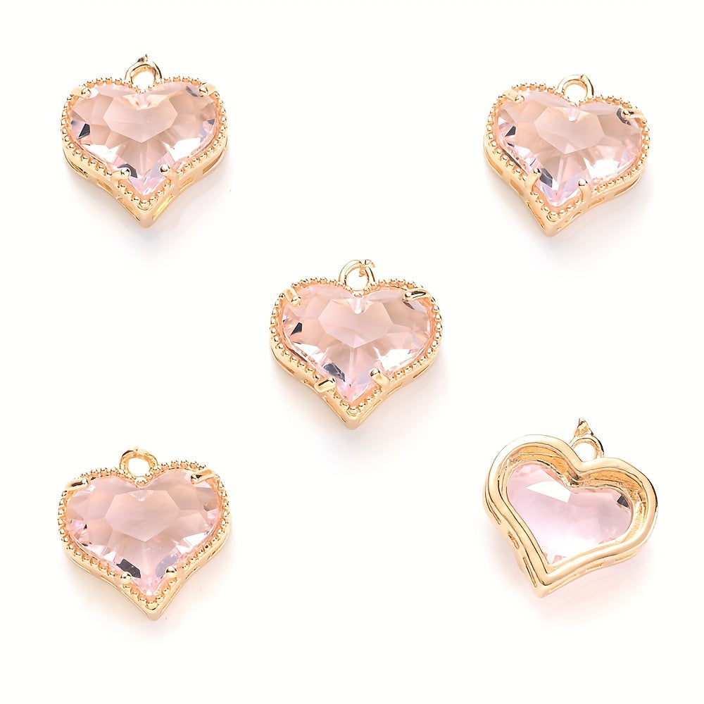Faceted Heart Rhinestone Pendants