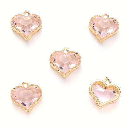 Faceted Heart Rhinestone Pendants