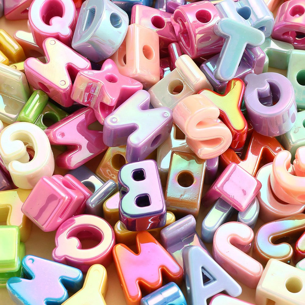 UV Color Letter Acrylic Beads