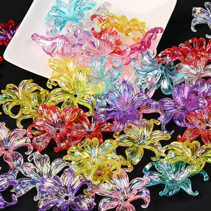 Acrylic AB Iridescent Petal Beads