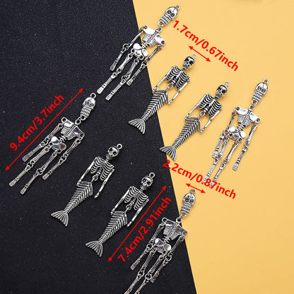 Halloween Mermaid Skull Charms