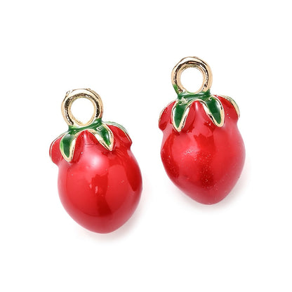 2PCS Fruit Series Alloy Pendant Set