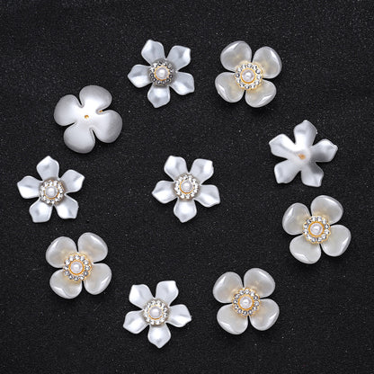White Acrylic Petal Patch Beads