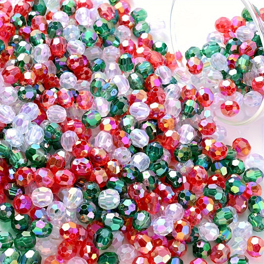 Christmas Faceted Acrylic Beads