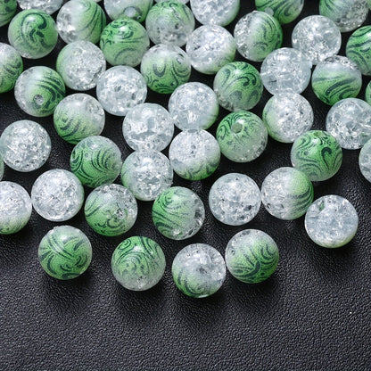 10mm Acrylic Gradient Cracked Beads - DIY Jewelry Making Kit for Bracelets
