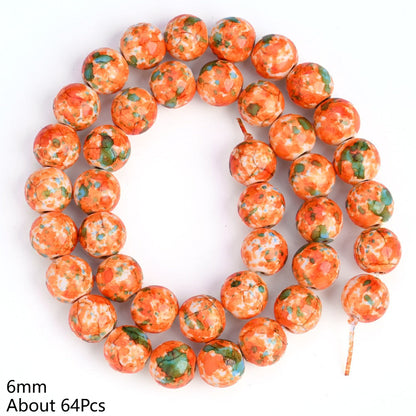 Orange Green Spacer Loose Beads
