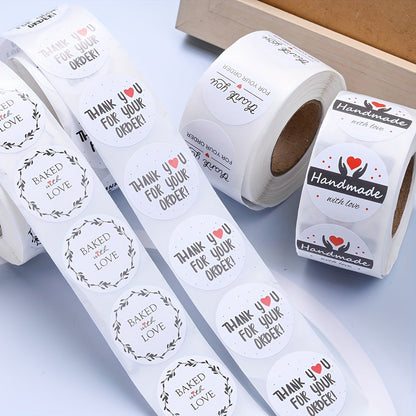 500PCS Thank You Self-Adhesive Sticker Roll