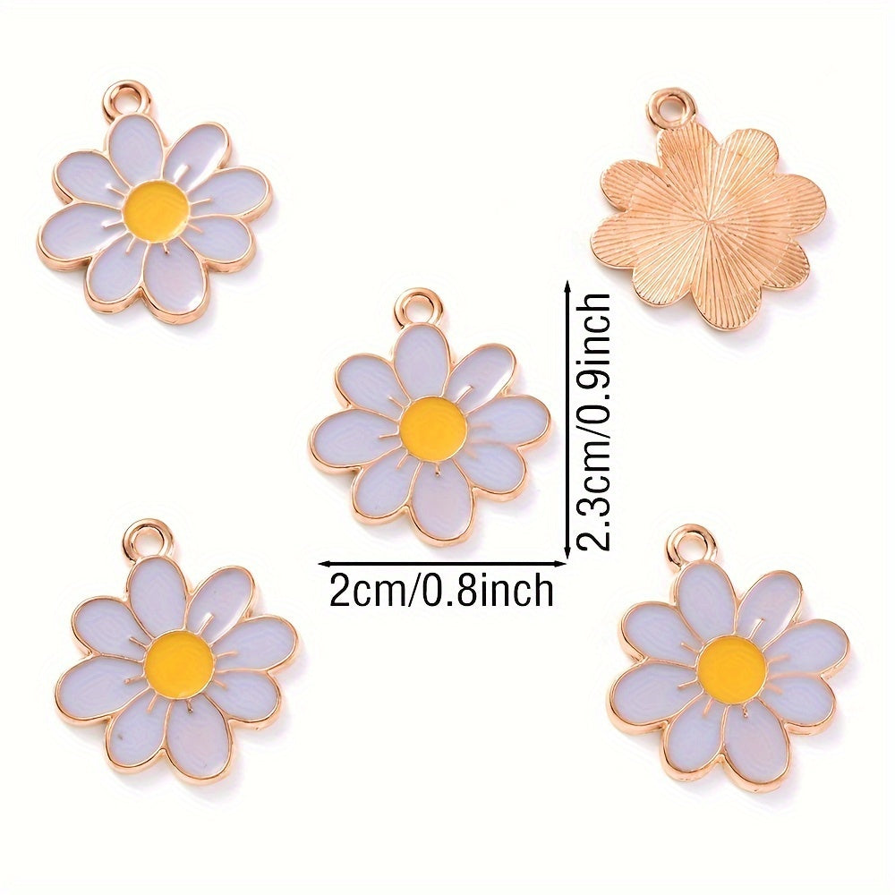 Alloy Daisy Flower Pendants