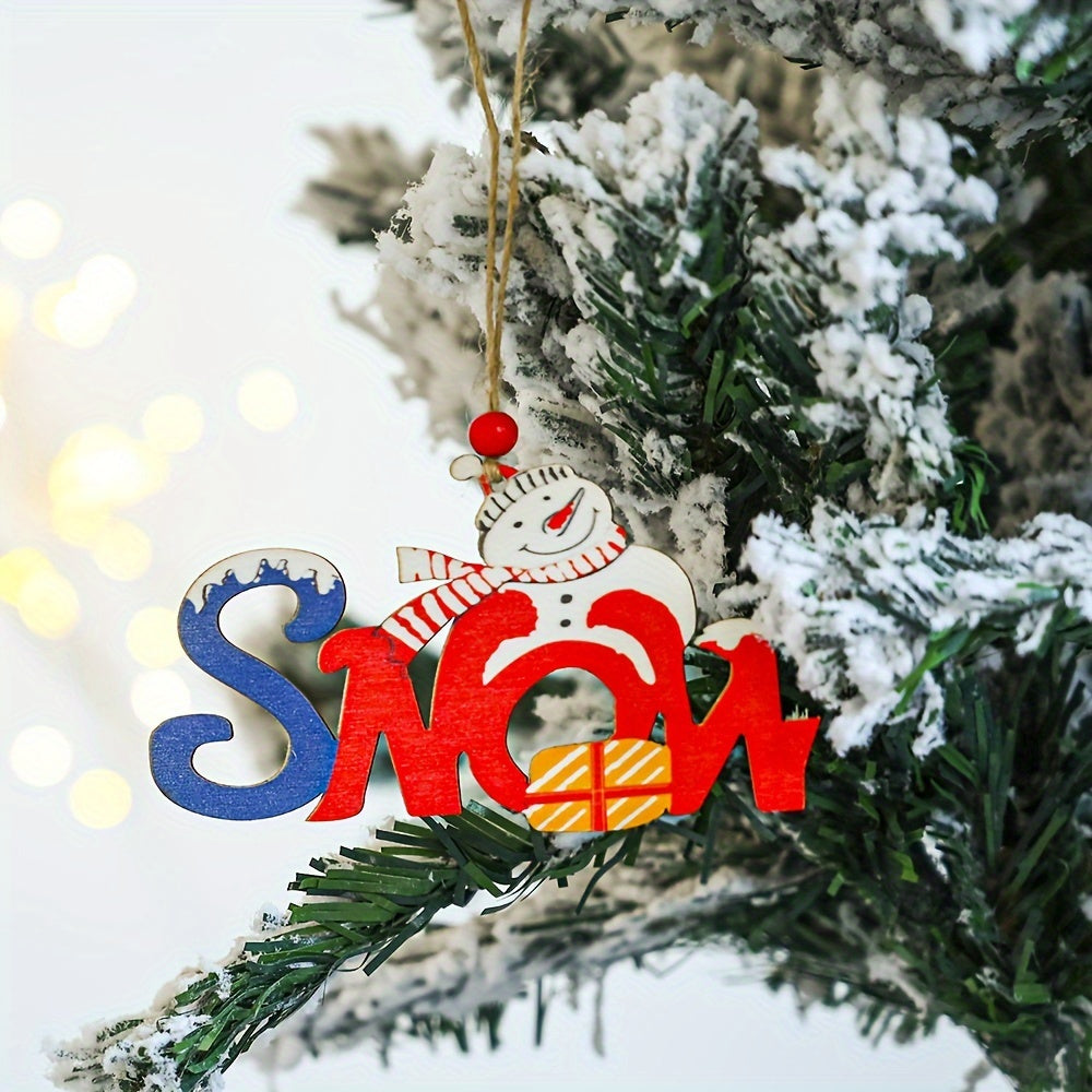 Wooden Merry Christmas Decorative Pendant