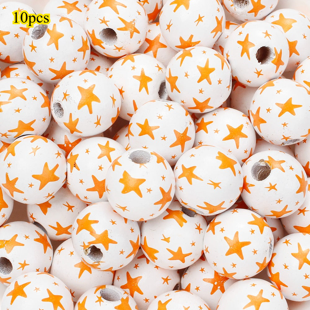 Marine-Themed Wooden Beads