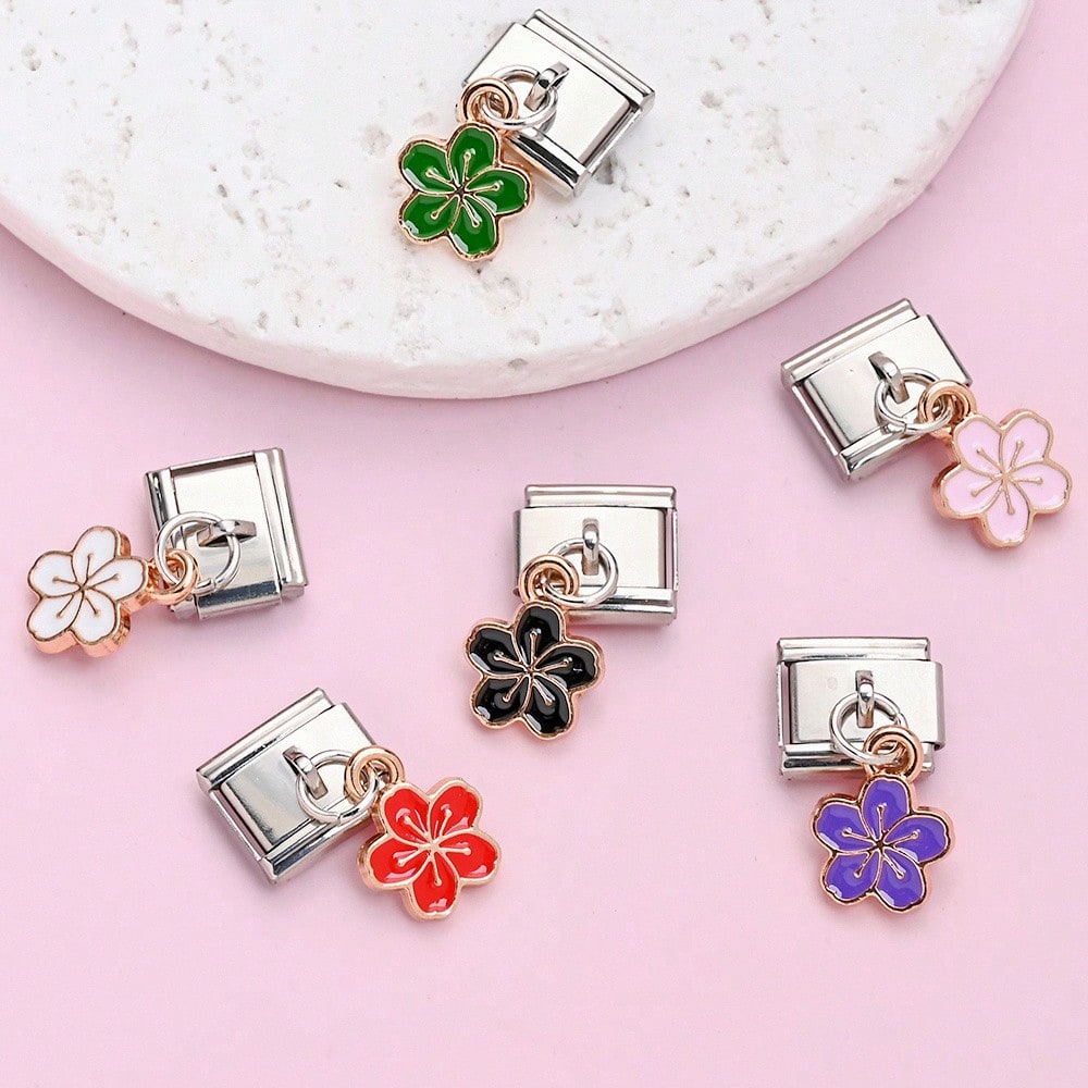 Cherry Blossom Module Bracelet Pendant Charms