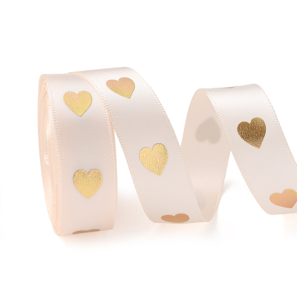 1 Roll 5 Yards Peach Heart Hot Stamping Ribbon