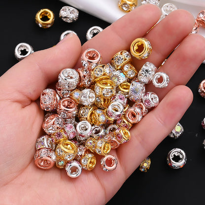 Golden AB Rhinestone Spacer Beads