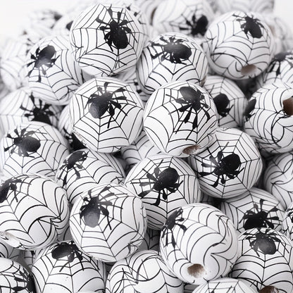 Halloween Spider Web Wooden Spacer Beads