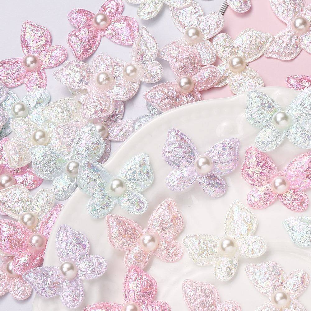2x2.4 cm AB Pearl Butterfly Patches