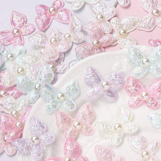 2x2.4 cm AB Pearl Butterfly Patches