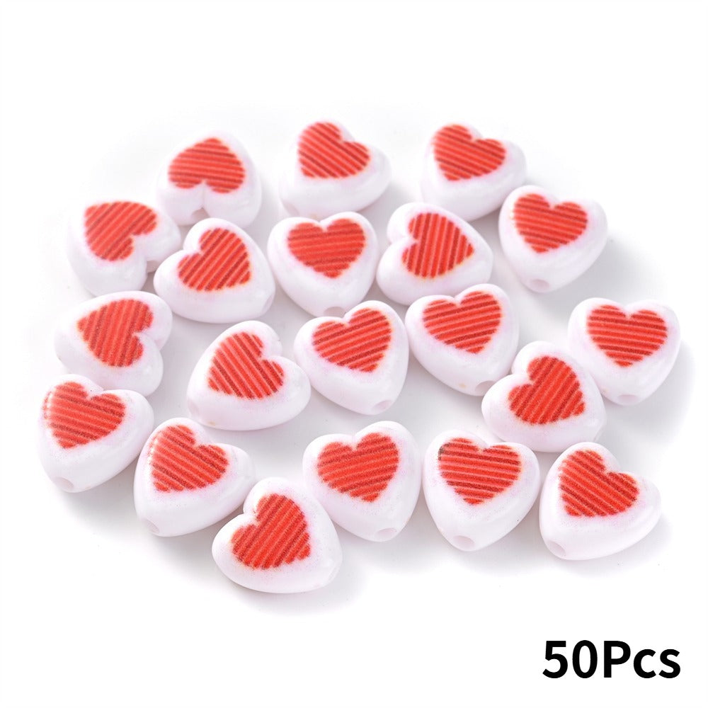 Red Heart Acrylic Beads