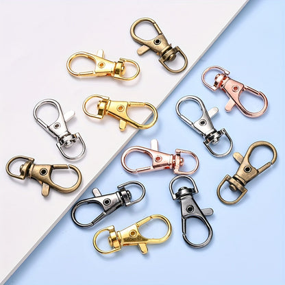 Mixed Color Zinc Alloy Swivel Lobster Clasp Hooks