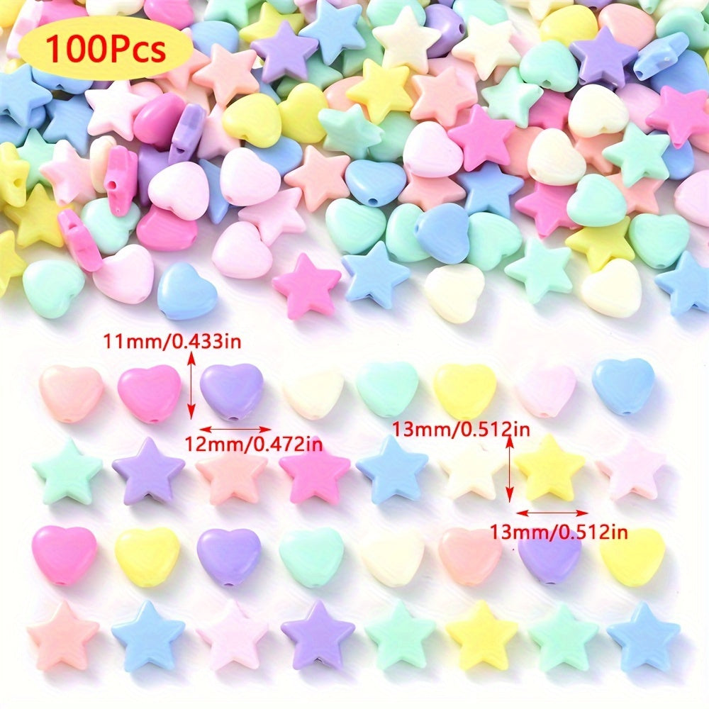 Heart Star Acrylic Beads