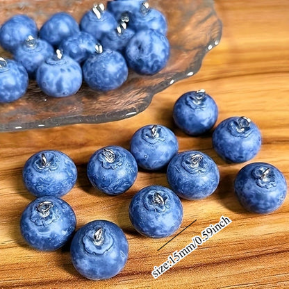 Realistic Blueberry Resin Pendants