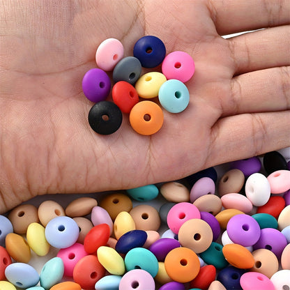 Frosted Flat Silicone Spacer Beads