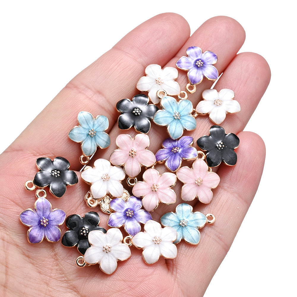 Enamel Hibiscus Flower Charms