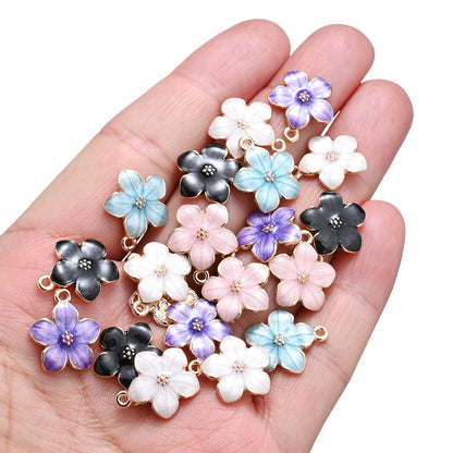 Enamel Hibiscus Flower Charms