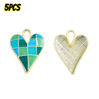 Alloy Enamel Big Heart Charms