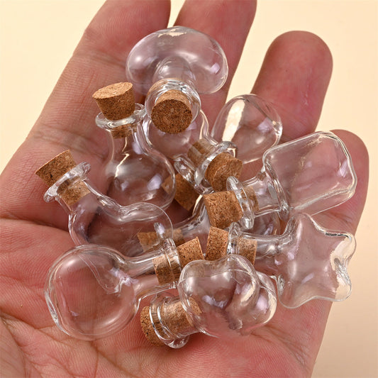 40-Piece Mini Clear Glass Bottles with Cork Stoppers