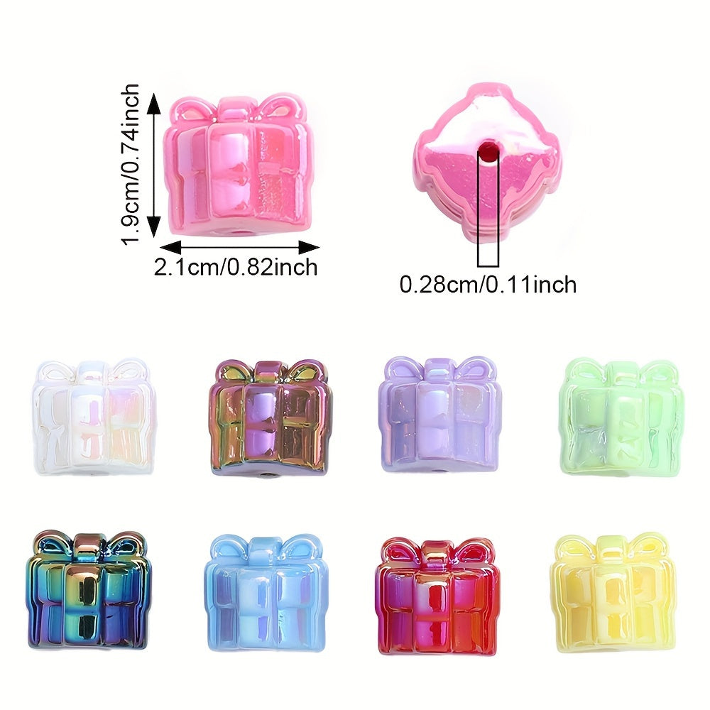Gift Box Shape Acrylic Beads