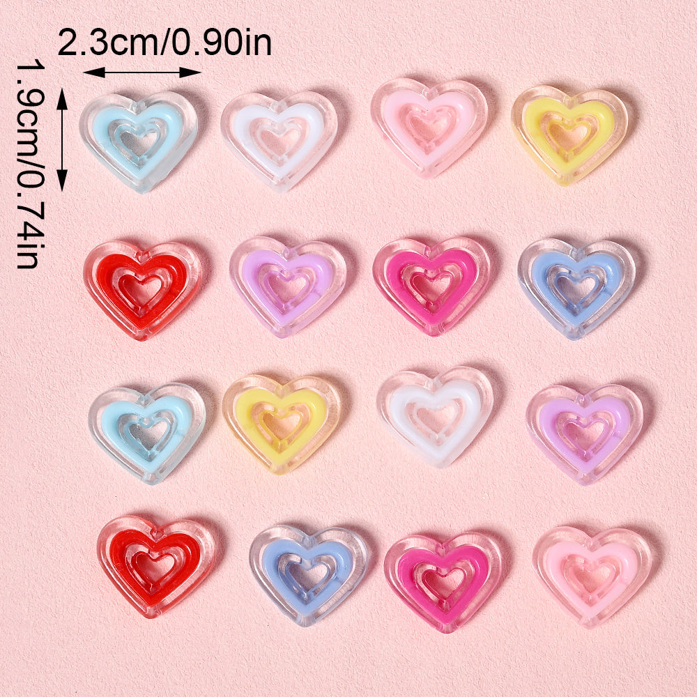 Acrylic Heart-Shaped Beads