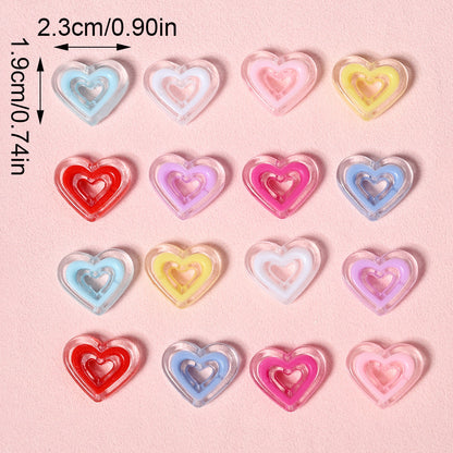 Acrylic Heart-Shaped Beads