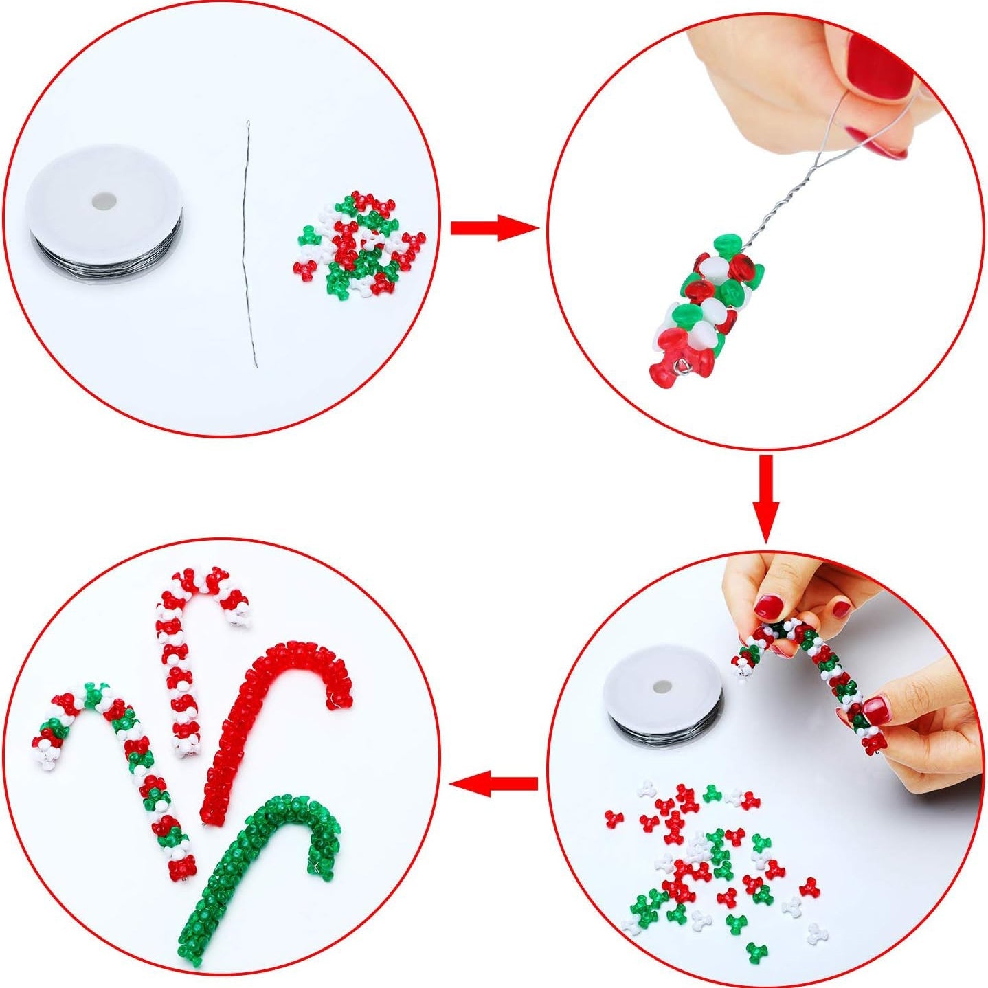Christmas Acrylic Tri Beads