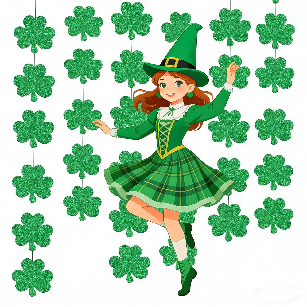Green Clover Paper Skewers
