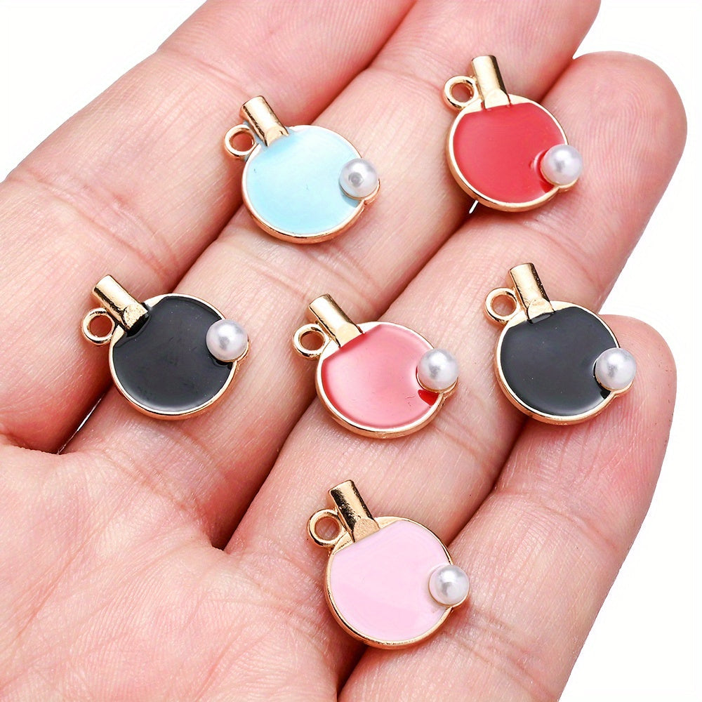 10PCS 12×17mm Colorful Table Tennis Acrylic Pendant Set