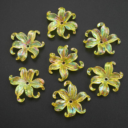 Acrylic AB Iridescent Petal Beads